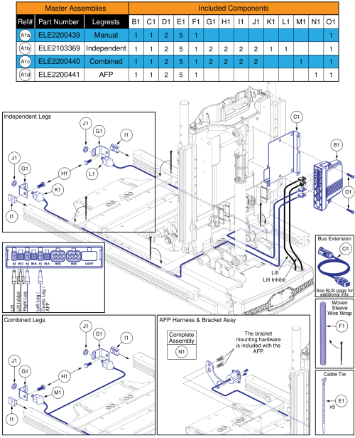 Ql3 Am3, Tb3 Lift (r44 Rival) parts diagram