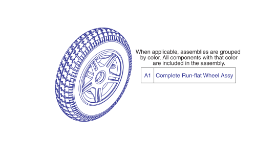 Run Flat Drive Wheel Assembly, Jazzy Select Hd parts diagram