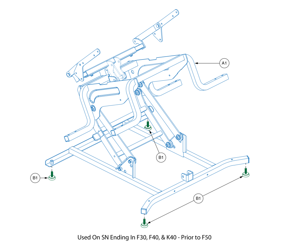 Used W/ S/n Ending In F30, F40 & K40 - Lift Mechanism - Super Sagless parts diagram