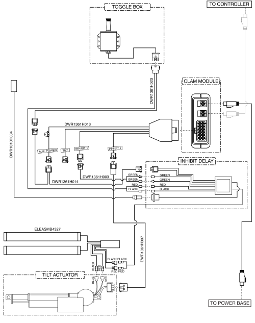 Electrical Diagram - Tilt Thru Toggle W/ Manual Recline, Dynamic parts diagram