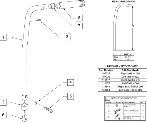 Integral Push Handle Backrest parts diagram