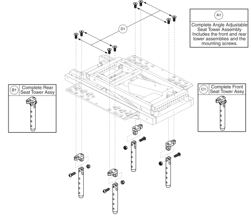 Angle Adj Towers, Non Specific Power Base, Tb2 Tilt parts diagram