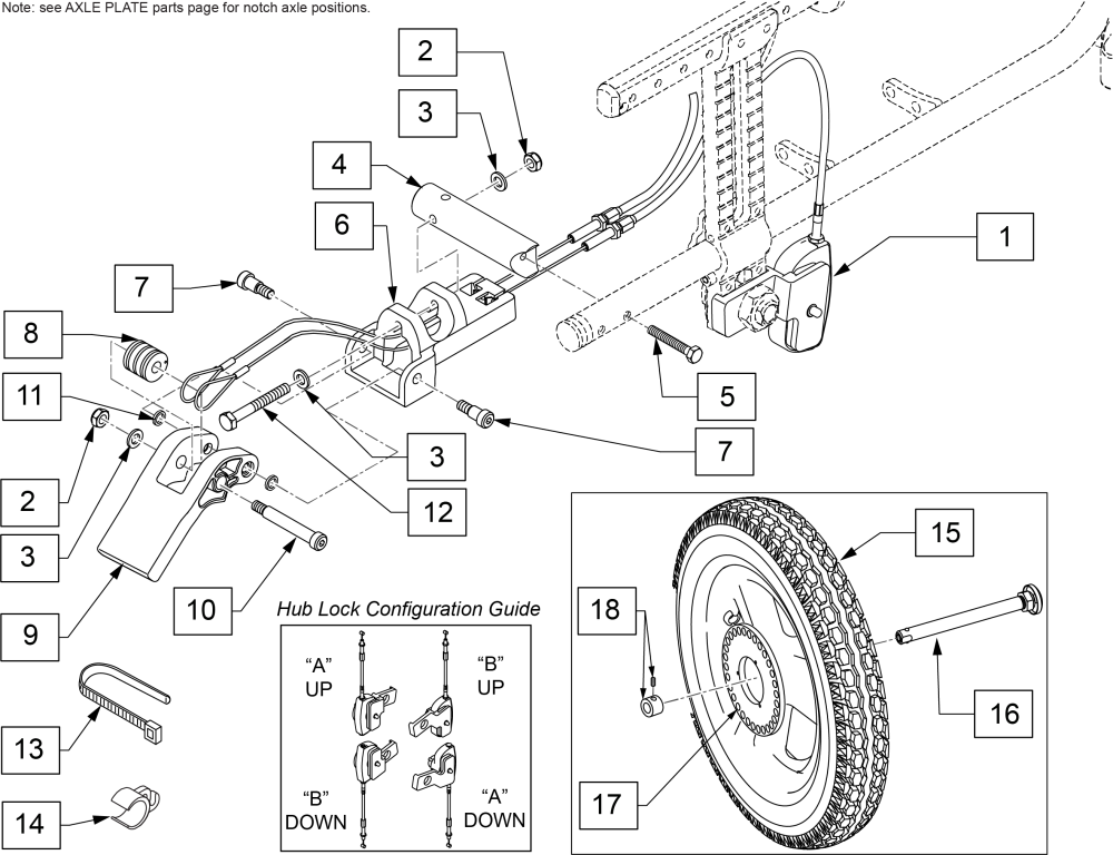 Hub Lock Foot Release Mag Wheel X'cape parts diagram