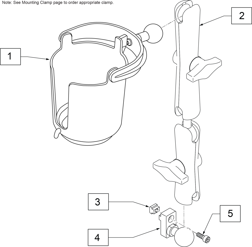 Sedeo Ergo Cup Holder parts diagram