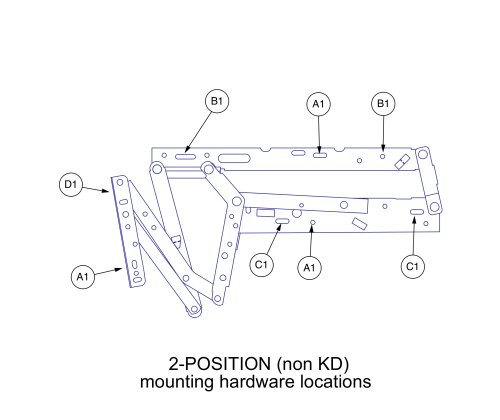 Mounting Hardware, 2 Position Scissor parts diagram