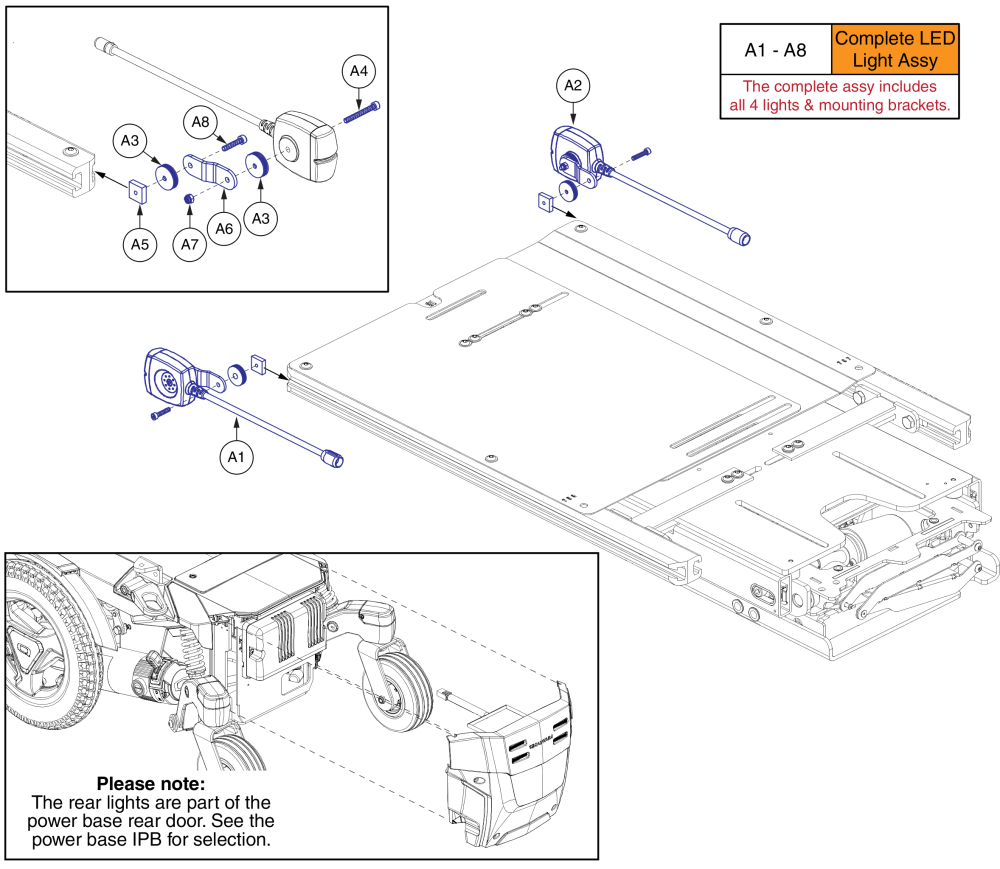 Q6 Edge® 3 Stretto Seat Mounted Lights, Tru Balance® 4 parts diagram