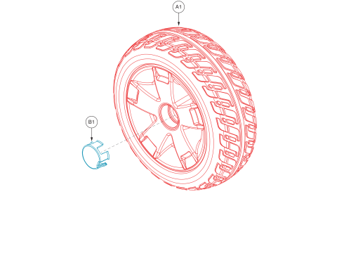 Rear Wheel Assy, Black Tire/silver Rim, S5630610001030 - Subsequent parts diagram