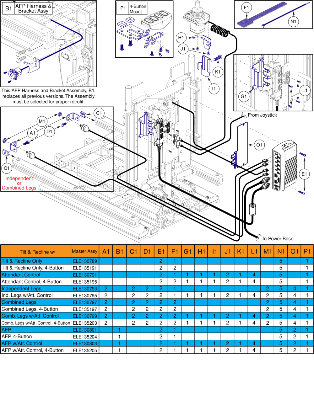 Harness Mounting Hardware, Tilt And Recline, Tb3 / Q-logic 2 parts diagram