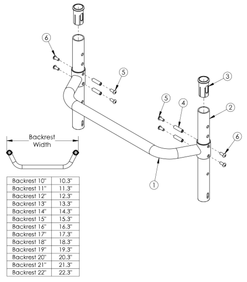 Tsunami Adjustable Height Backrest With Adjustable Height Rigidizer Bar parts diagram