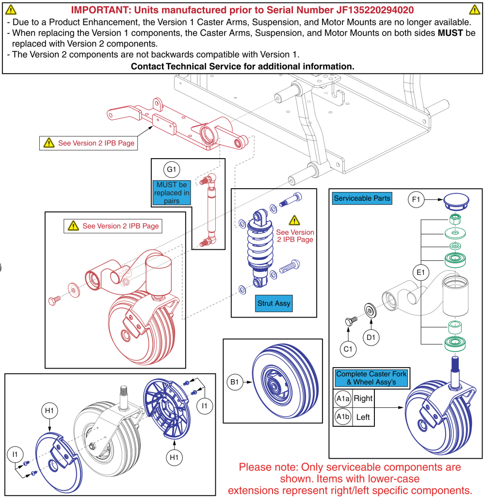 Front Caster Arm Assy, Black Rims/black Tires, Ver. 1, Q4/j4 parts diagram