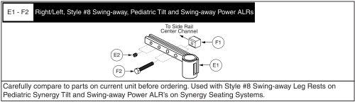 Legrest Hanger - Style #8 Swing-away's For Synergy & Tru-balance Seating parts diagram