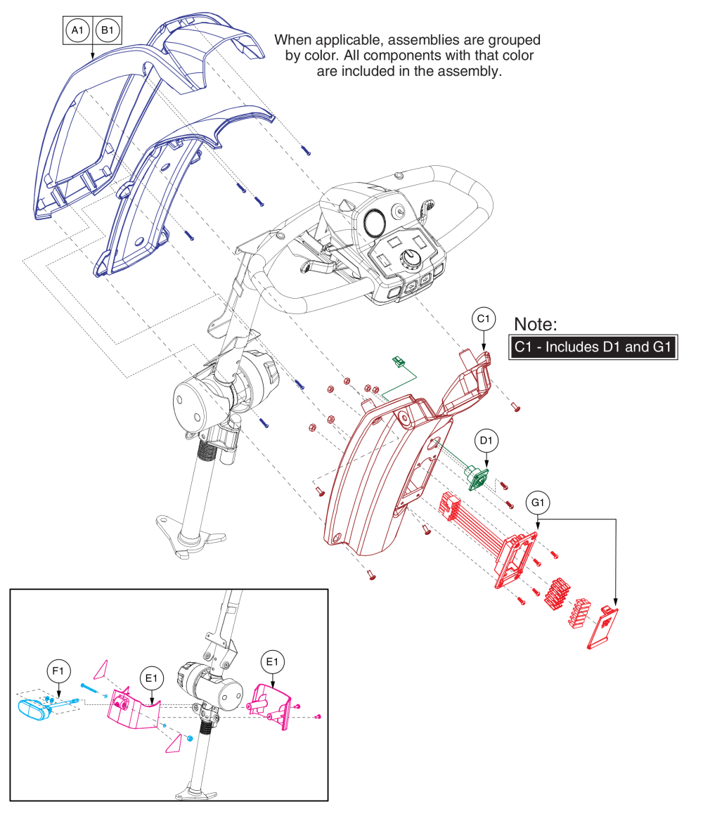 Tiller Shroud Assy parts diagram