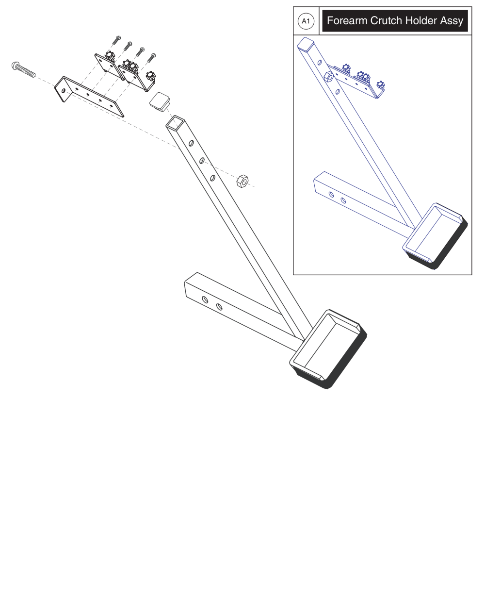 Forearm Crutch Holder parts diagram