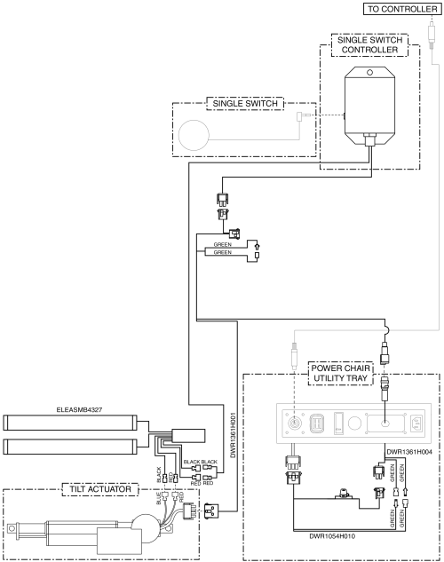 Electrical Diagram - Tilt Thru Single Switch, Remote Plus / Vsi, Off-board Charger, Gen 1 parts diagram