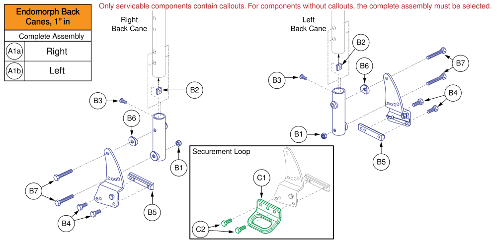 Endomorph Back Cane Bracket - 1