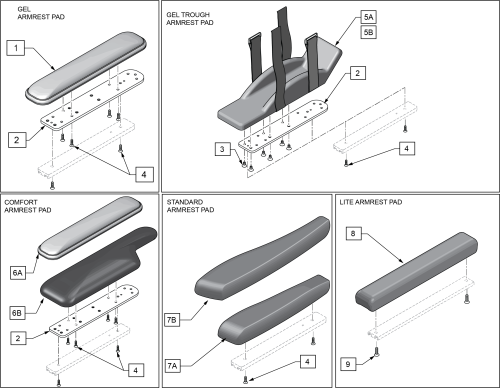 Armrest Pads Sedeo Lite parts diagram