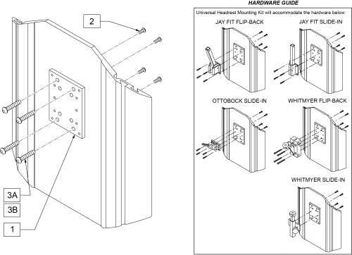 Universal Headrest Mounting Kit parts diagram