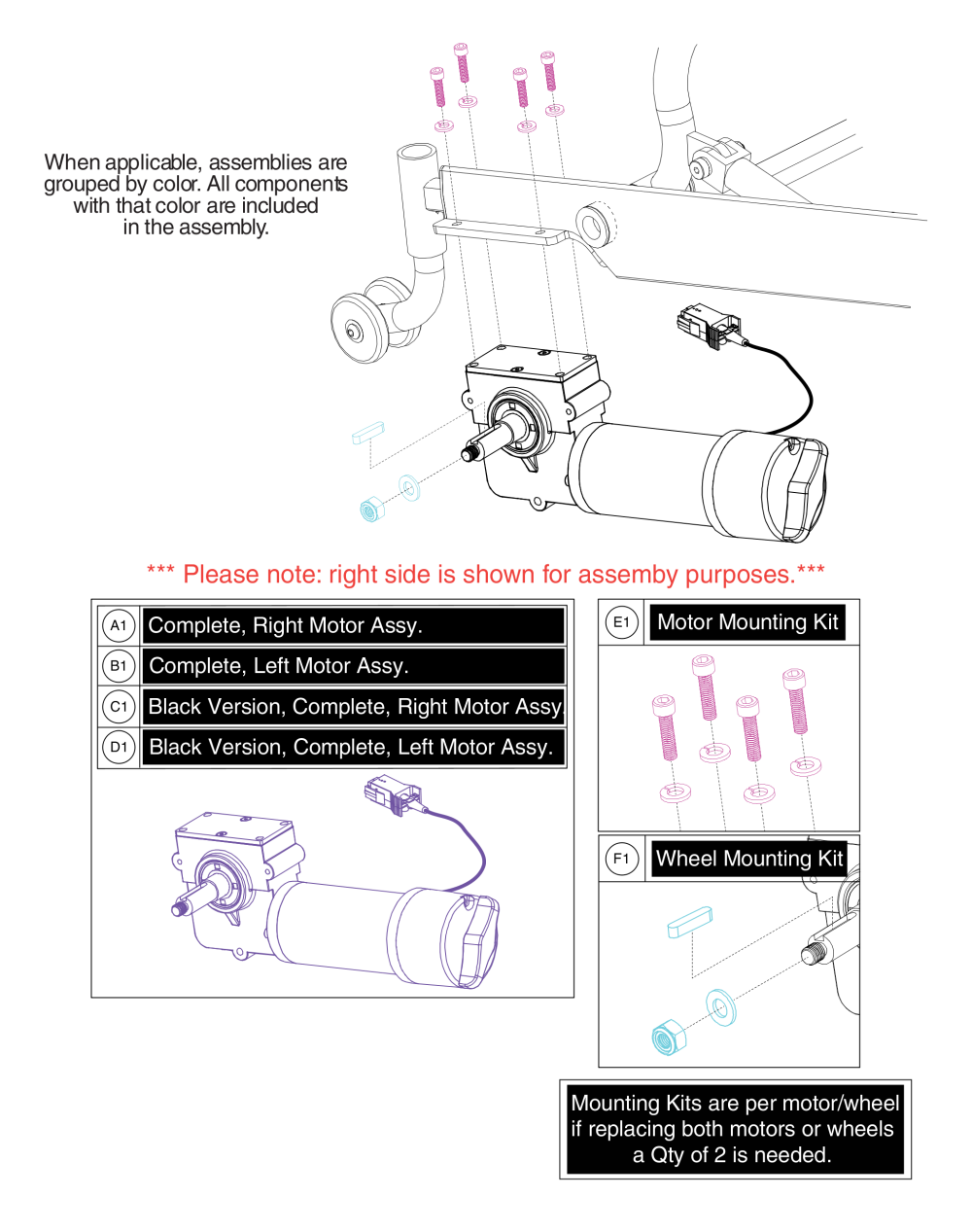 Drive Motor Assy, Jazzy Passport / I-go+ parts diagram