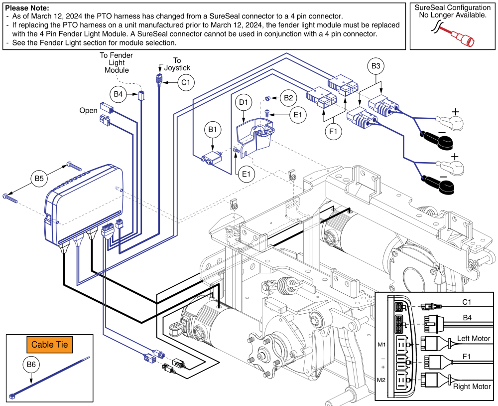 Q-logic 2 Electronics, Accu-trac, Switch Operated Lights (sureseal Module), Non-power Positioning/quantum Ready, Q6 Edge 2.0 parts diagram