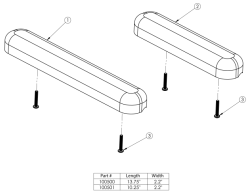 Standard Arm Pad parts diagram