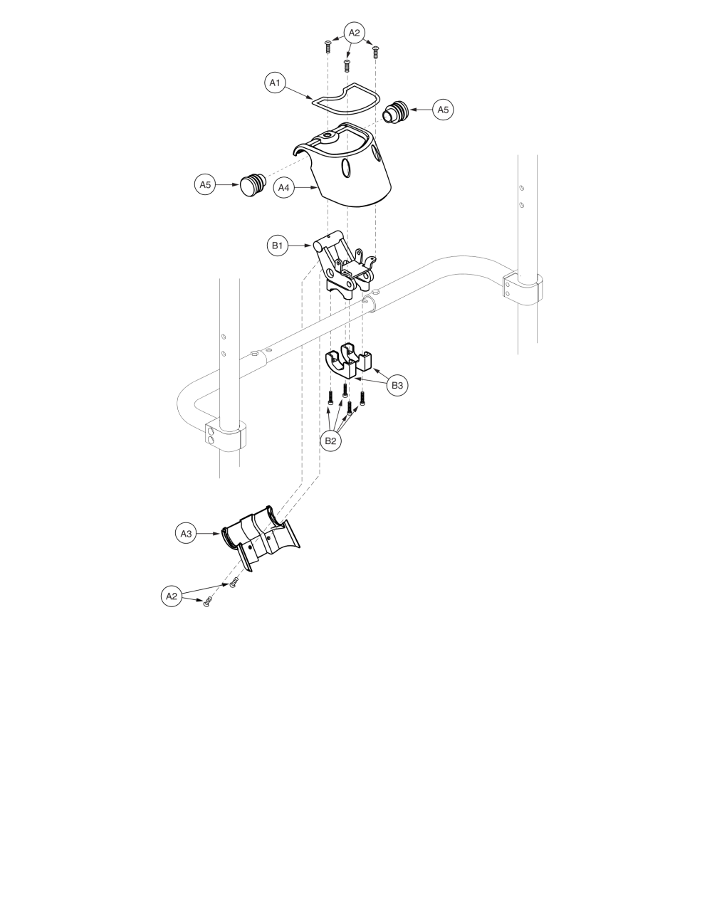 Tb1 Tilt, Switch-it Attendant Control Pod parts diagram