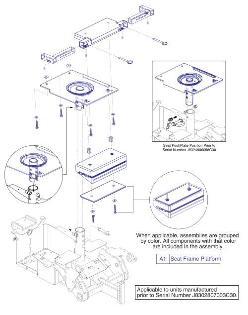 Seat Frame Assy - Upholstered Seating With Charger Bag parts diagram