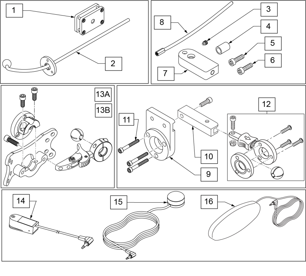 Rim Proportional Head Control Mode Switch Mounting Options parts diagram
