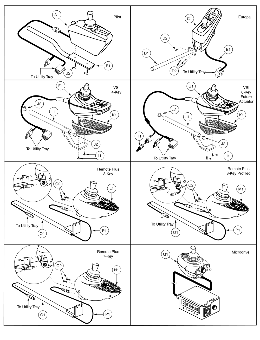 Joystick Assembly, Jazzy 1170 Series parts diagram