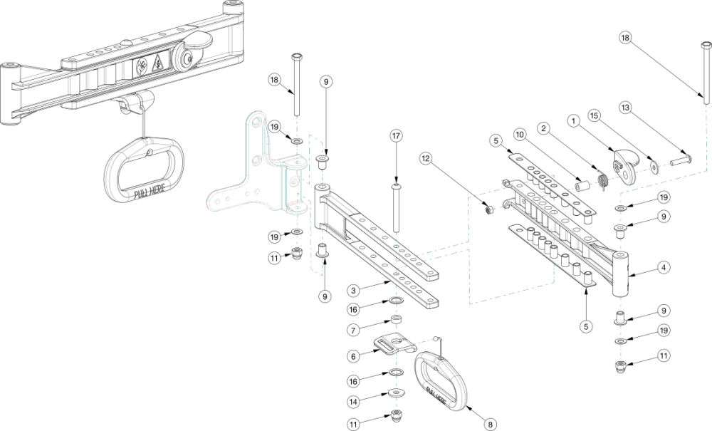 Liberty Folding Back Cross Brace - Growth parts diagram