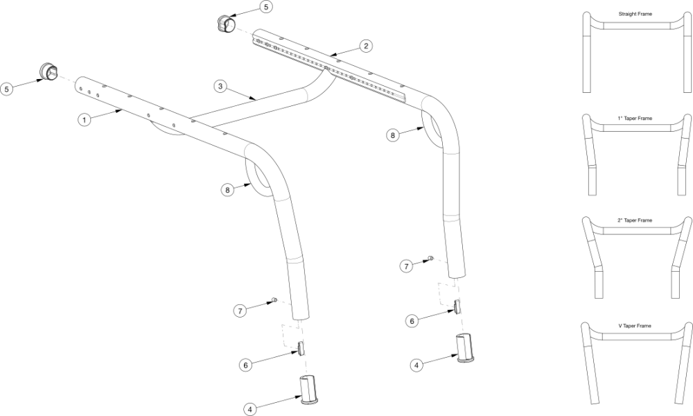 Ethos Seat Frame parts diagram