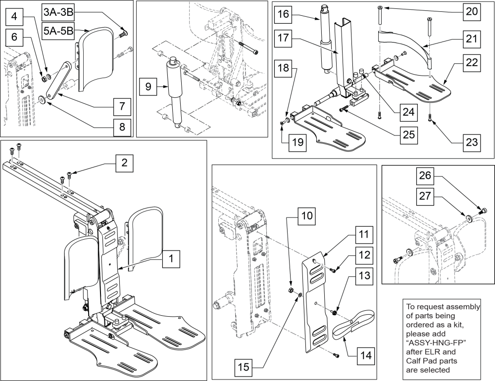 Power Center Mount Elr(asap Seat-angle Adj Footplates) parts diagram