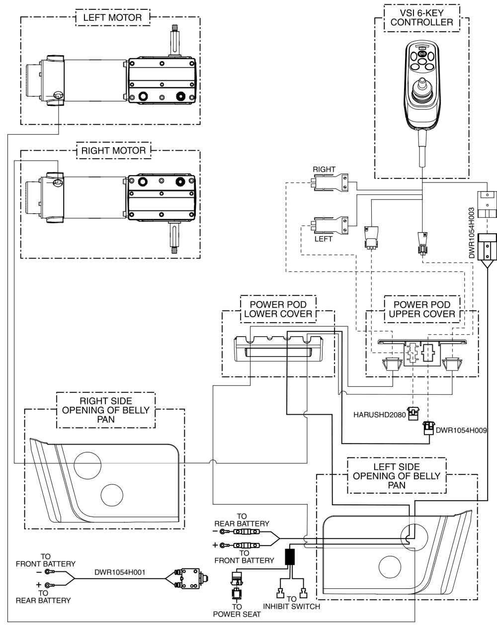 J6 Vsi Electrical System Diagram - Power Seat Thru Joystick parts diagram