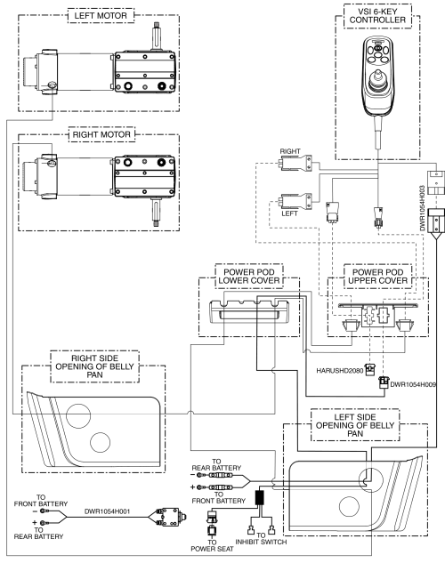 J6 Vsi Electrical System Diagram - Power Seat Thru Joystick parts diagram