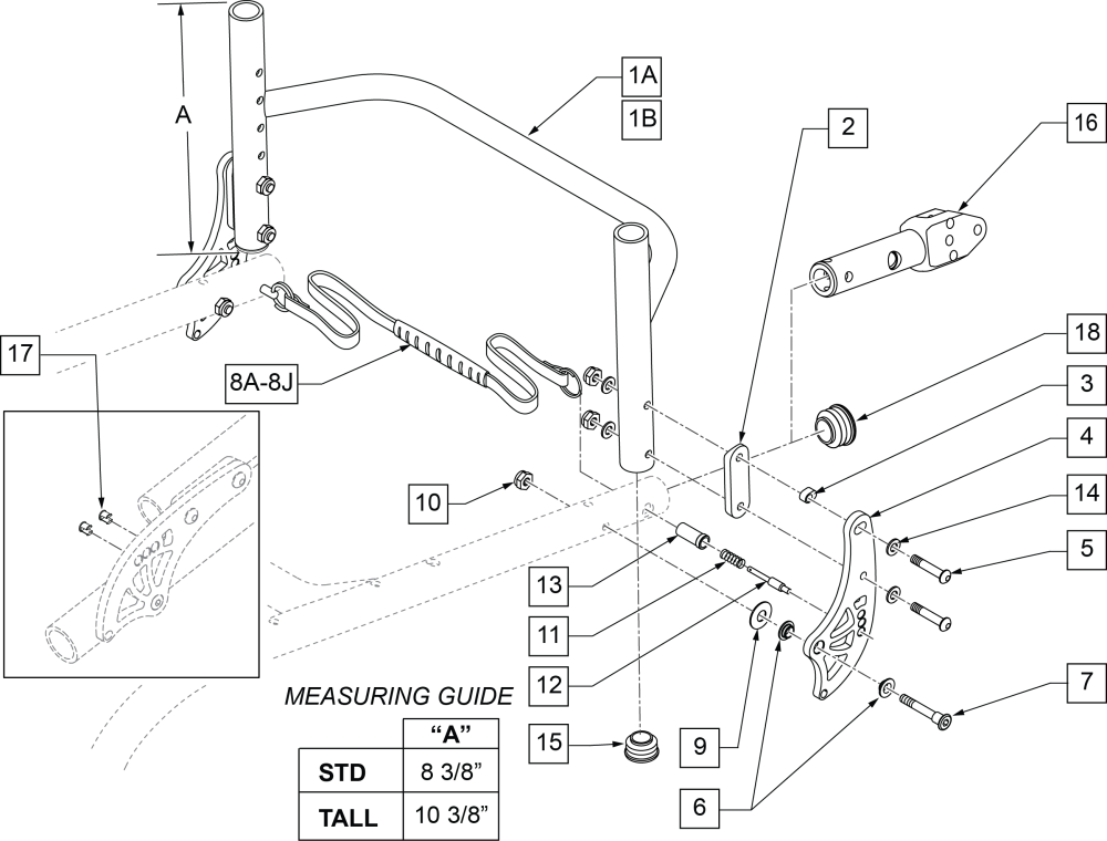 Folding Backrest - Qri parts diagram