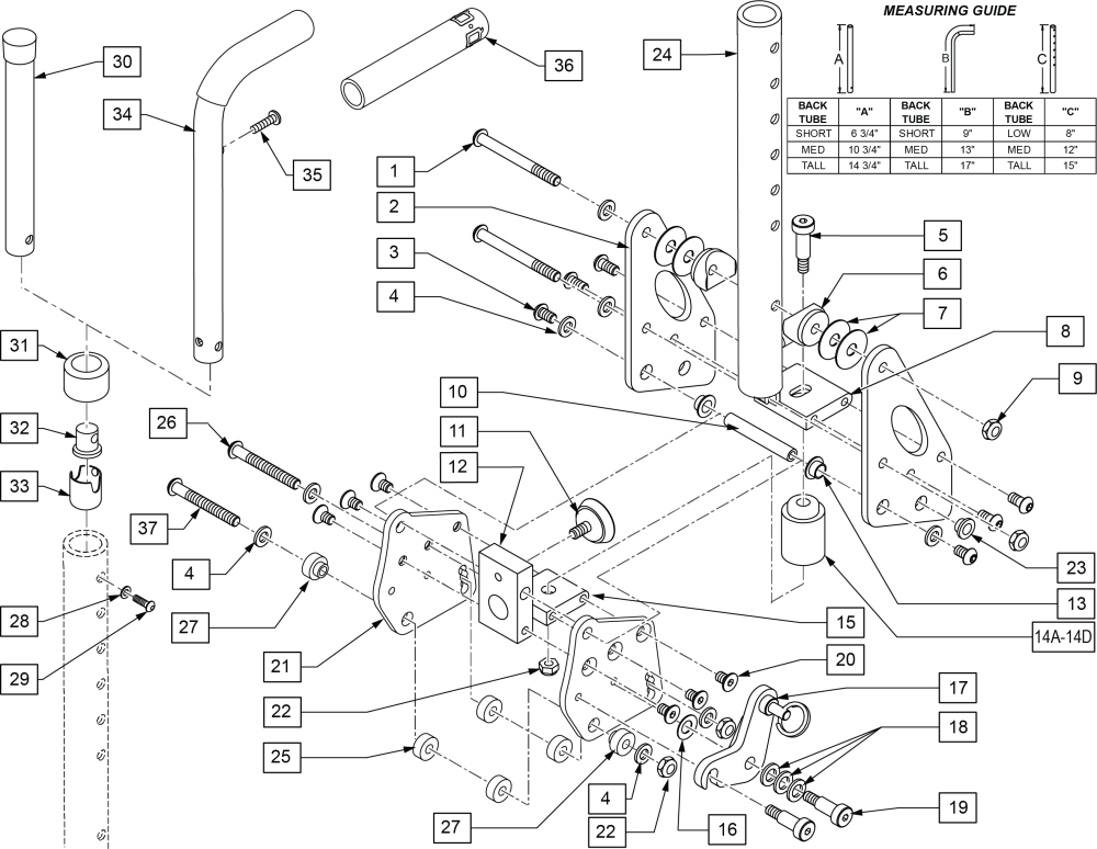 Dynamic Back Frame parts diagram