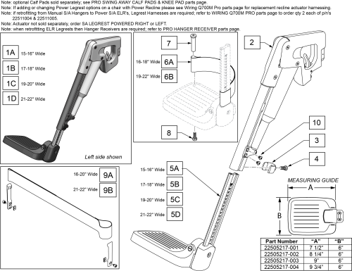 Pro Power Elr Legrest parts diagram