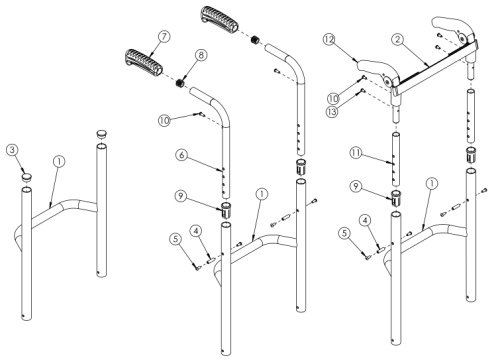 (discontinued 2) Ethos / Rogue Fixed Height Back Post With Non-adjustable Height Rigidizer Bar parts diagram