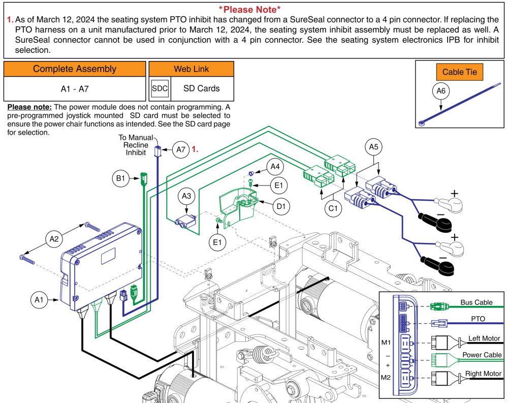 Ql3 Electronics, Manual Recline, Q6 Edge 2.0/3 parts diagram