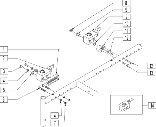 Dual-post And Dual-post Height Adjustable Flip-back Armrest Receiver parts diagram