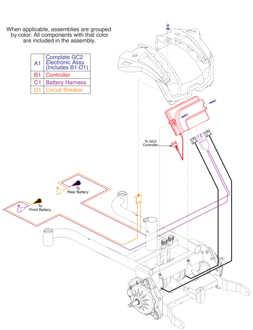 Gc2 Electonics Assy - For S/n's Begining W/ Jb1 Or Jb3 parts diagram