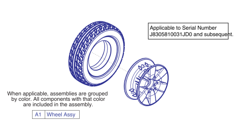 Wheel Assembly - Flat-free, Gen. 3 parts diagram