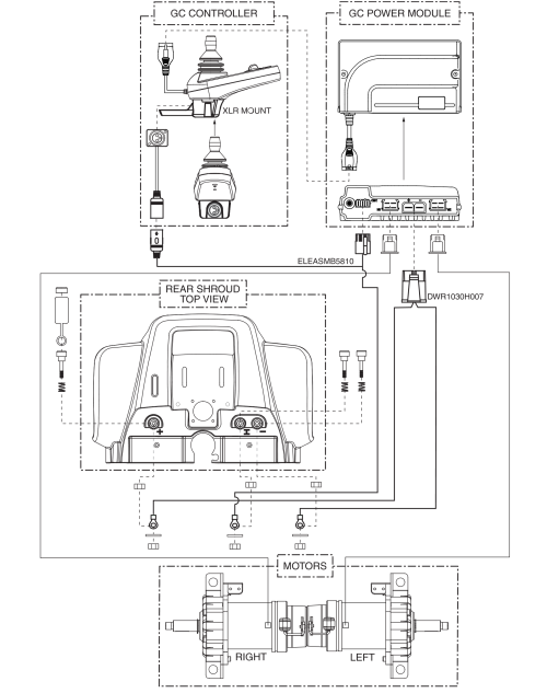 Electrical System Diagram, Gc Rear Electronics, Version 2, Go-chair / Z-chair parts diagram