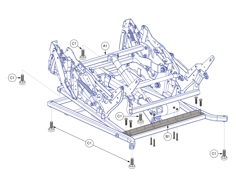 Lay Flat Mech Frame W/scissors (trendeleburg) parts diagram