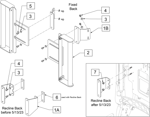 Pro Aftermarket Backrest Adapters parts diagram