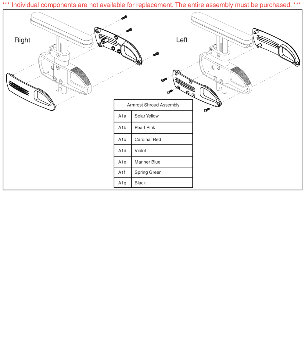 Pediatric Quick Release (single Post) Shroud parts diagram