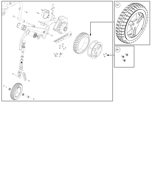 Jazzy® Carbon, Drive Wheel Assy. parts diagram