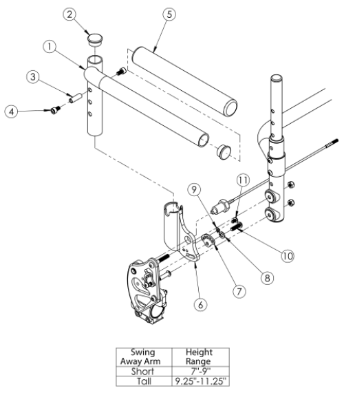 Clik / Rogue Xp Swing Away Armrest parts diagram