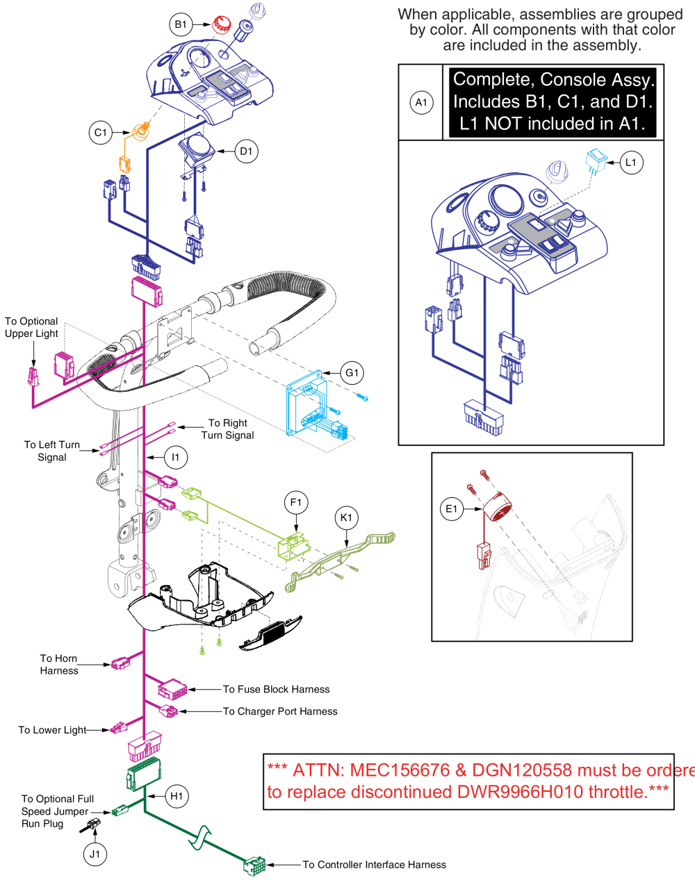 Models Ending In 1003 Or Prior (5-wire Cte Throttle) parts diagram