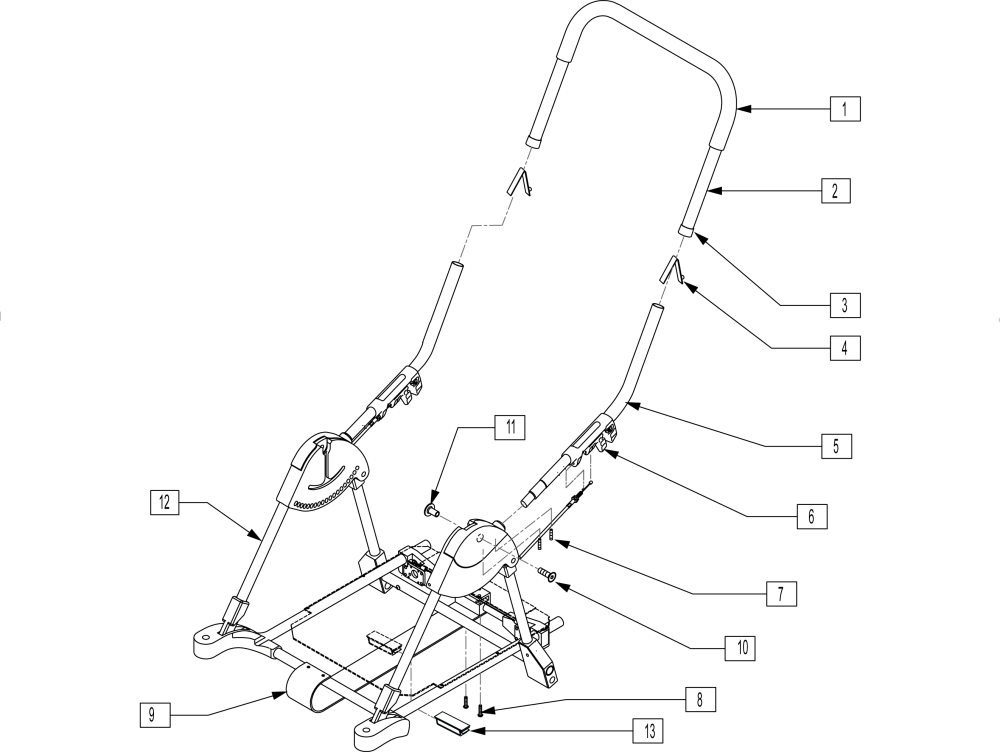 Frame And Push Handle parts diagram