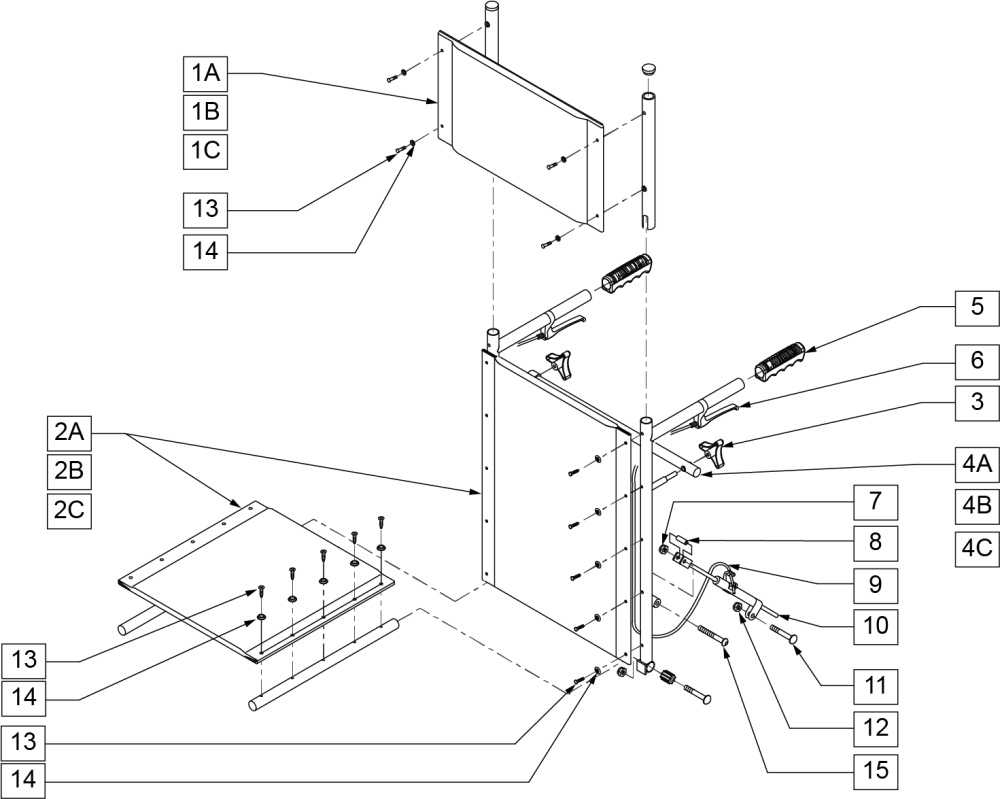 Recliner Backrest parts diagram